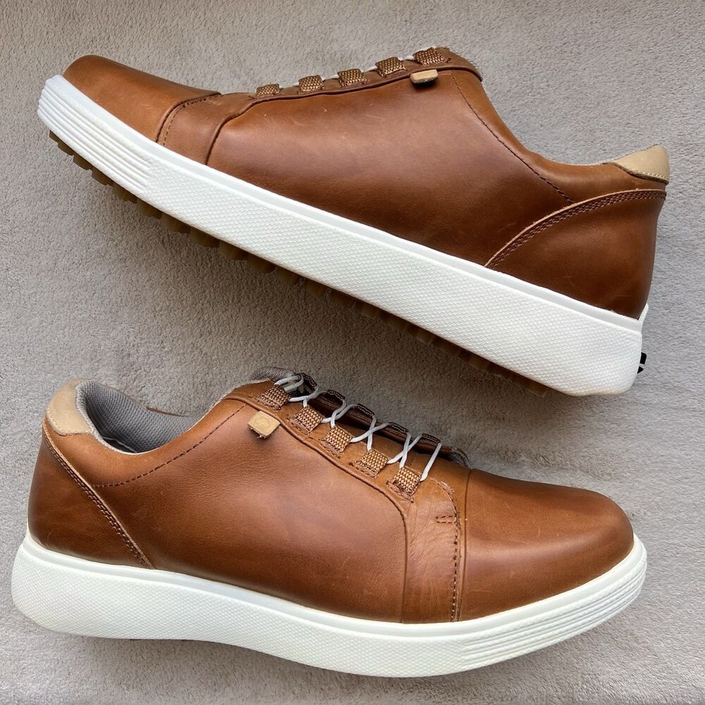 ZeroTie Backswing Blucher FG WR Brown Leather‎ Golf Shoe Men 8.5 Hands Free